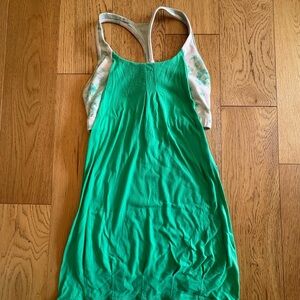lululemon athletica Green Racerback Tank with Cream Floral Straps